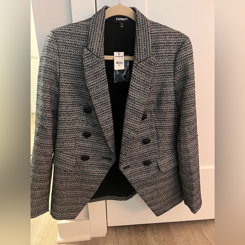 Express double breasted blazer, size XS. Never worn, new with tags!